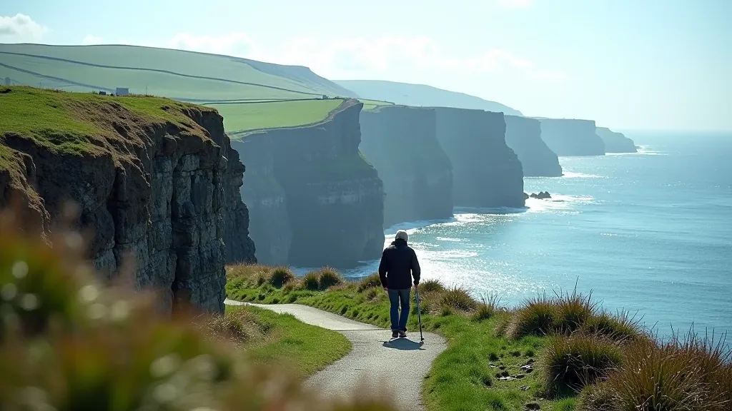 Coastal cliffs and ocean view